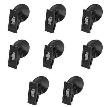 Imagem de Pacote com 8 clipes de ventosa, ganchos de cortina de chuveiro, tanque de peixes, protetor de respingos, à prova de vento, suporte de grampo para parede, resistente, para carro, janela, vidro