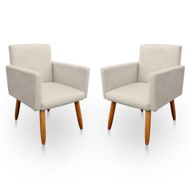 Imagem de Kit 2 Poltrona Decorativa Nina para Sala e Quarto Suede - LH Decor - L