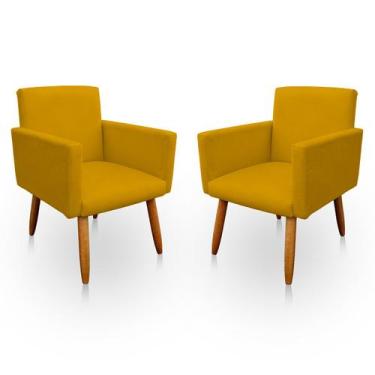 Imagem de Kit 2 Poltrona Decorativa Nina para Sala e Quarto Suede - LH Decor - L