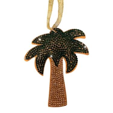 Imagem de Popfizzy Ornamentos de Natal de palmeira de strass 2025, decorações de Natal chiques, enfeite de árvore de Natal brilhante