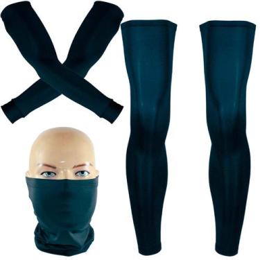 Imagem de Kit ciclismo 1 par de manguitos 1 bandana 1 par de pernitos P M G GG m