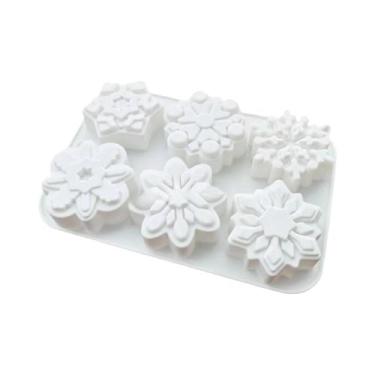 Imagem de Molde De Silicone 3D Floco De Neve De Natal Para Mousse, Chocolate, So