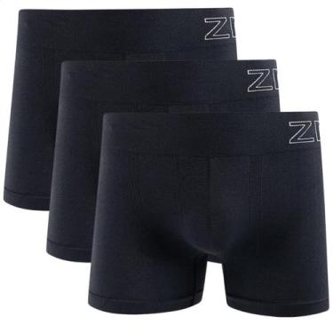 Imagem de Kit 3 Cuecas Boxer Masculina Zee Rucci Microfibra Poliamida Seamless, 