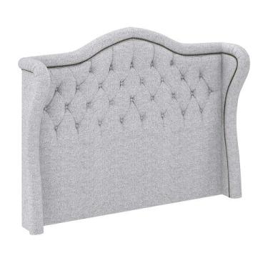 Imagem de Cabeceira Casal 140 cm Orgânica Milão Linho Cinza Claro - Nexta Casa