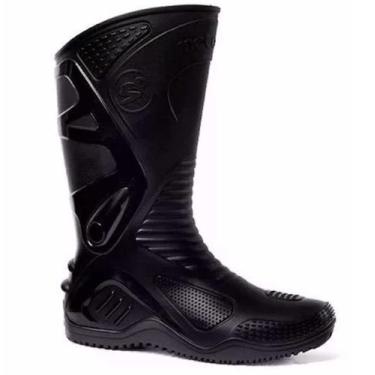 Imagem de Bota Motosafe Cano Longo Impermeável Motoqueiro PVC Preto, 39, Preto