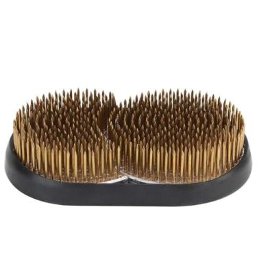 Imagem de Mingzhe Sol Lua Forma Flor Kenzan Agulha Pino para Ferramenta de Arranjo de Flores Jardim Hotel Casa (Chumbo + Prego Cobre 3)