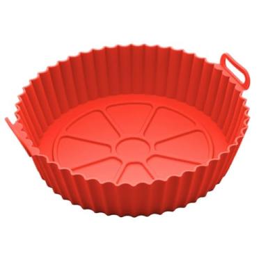 Imagem de KIT 3 Forma De Silicone Para Air Fryer Forno Microondas Fritadeira Assadeira Reutilizável Antiaderente Flexível(REDONDO,1 Peça)