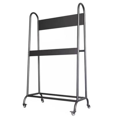 Imagem de Rack de armazenamento de pneus comercial resistente, oficina de conserto de garagem, suporte multipneu/suporte de pneu sobressalente, organizador de pneus de oficina de 100 libras (com rodas)