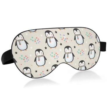 Imagem de Burbuja Máscara de dormir pinguim para mulheres e homens, máscara de olhos refrescante para dormir lateral com blackout com alça elástica ajustável para viajar