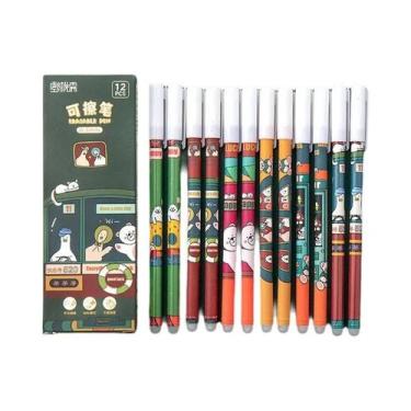 Imagem de Caneta Gel Azul Apagável Ponta Agulha 0.5mm Pacote Com 12 Para Estudan