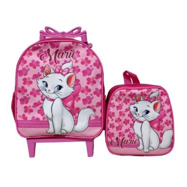 Imagem de Kit Mochila Escolar Gatinha Marie Rosa Baby - DB
