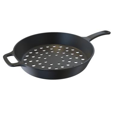 Imagem de Frigideira Assadeira Grill Furada De Ferro Fundido 30Cm