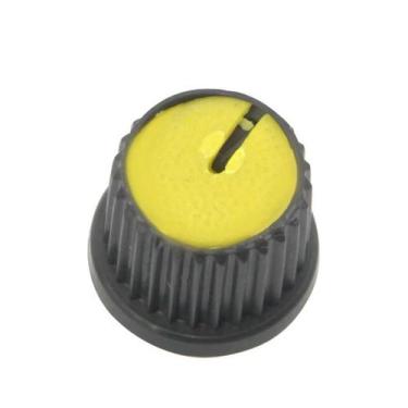 Imagem de 10X Botão Knob Redondo Estriado Sem Parafuso A9 - Amarelo - PIX