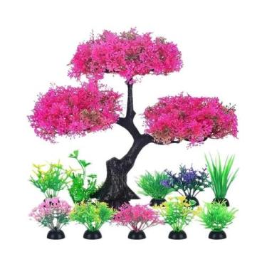 Imagem de Plantas Artificiais De Plástico Para Aquário De Peixe Betta, Decoração