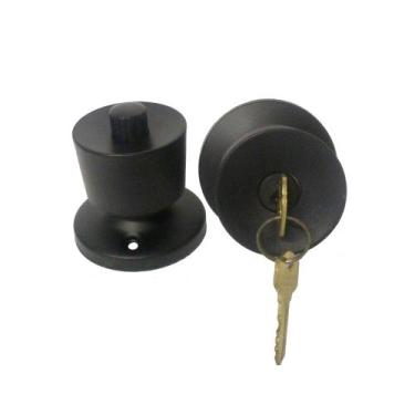 Imagem de Fechadura Porta Divisória Tubular Lockwell 90mm Preta Abs, Preto