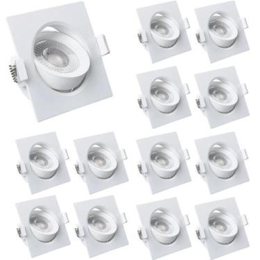 Imagem de Kit 15 Spot LED Quadrado 3W Direcional Bivolt 3000K  Iluminação modern