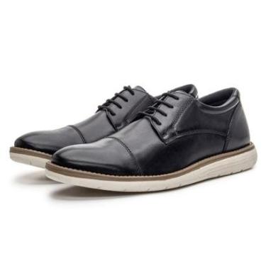 Imagem de Sapato Casual Esporte Fino Oxford Derby Em Couro Fechamento Cadarço Solado Microexpandi...