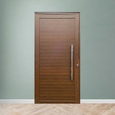 Imagem de Porta Pivotante com Puxador Linha Roma Amadeirada 210x120 Lado Esquerd