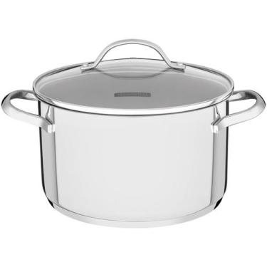 Imagem de Caçarola Tramontina Inox Fundo Triplo 24cm 6,1L Una, Inox, 24cm