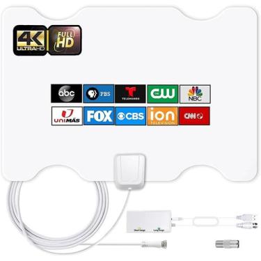 Imagem de Antena de TV digital interna 6K 1090p HD com amplificador de sinal - B