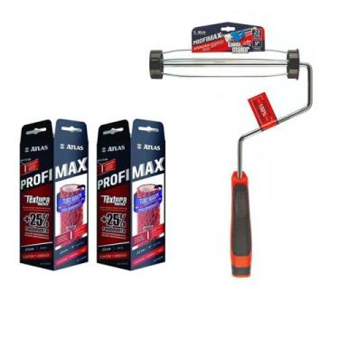 Imagem de Rolo Pintura Textura Profimax C/ Garfo 23cm=2 Rolo+1 Suporte - ATLAS