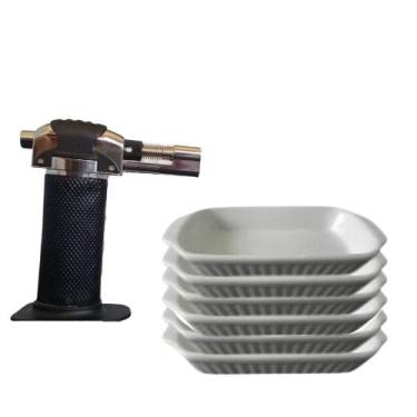 Imagem de Kit 7 Peças Maçarico e 6 Ramekins Para Creme Brulee e Sobremesas - Win