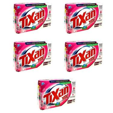 Imagem de Kit 5 Sabão em Pó Tixan YPÊ Hipoalergênico 1,6kg Cada