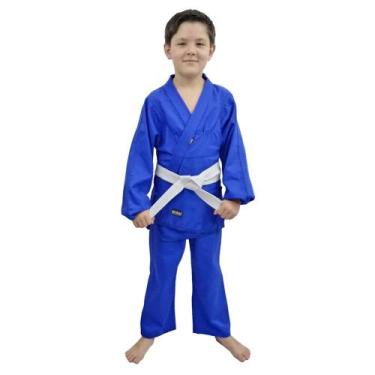 Imagem de Kimono Judo Infantil Shinai Reforçado Azul, M1, Azul