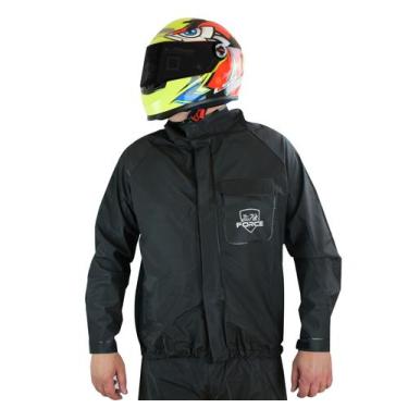 Imagem de Capa de Chuva Force Nylon Flex Conjunto Preto, M
