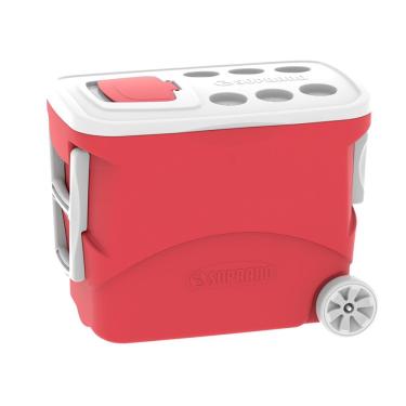 Imagem de Caixa Térmica Cooler Tropical 50 Litros com Rodas Bebidas e Alimentos - Soprano