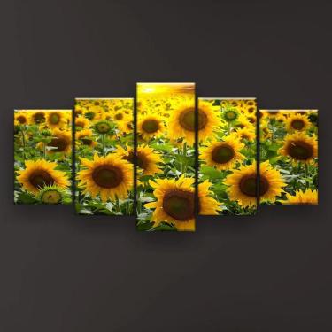 Imagem de Quadro Decorativo Girassóis Grandes 129x61 Sala Quarto