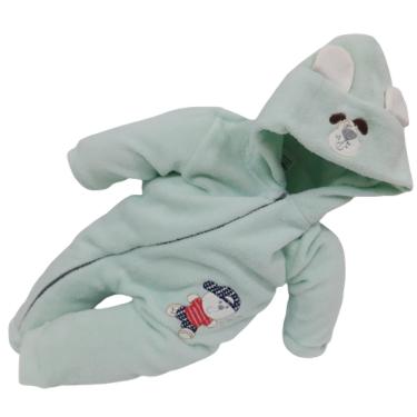 Imagem de Macacão Longo Plush Bebê Menino Inverno Capuz Bordado 2240