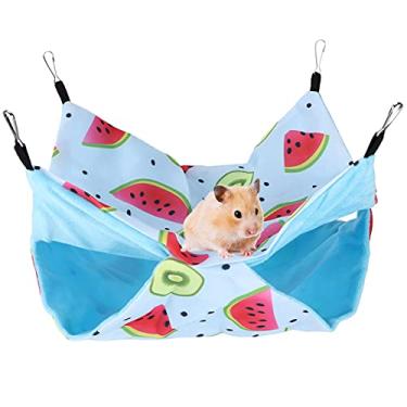 Imagem de GLOGLOW Cama para animais de estimação, saco de dormir para animais de estimação de dupla face redes para animais pequenos comformação macia hamster para animais de estimação rede suspensa veludo de cristal para casa (código G, kiwi de melancia)