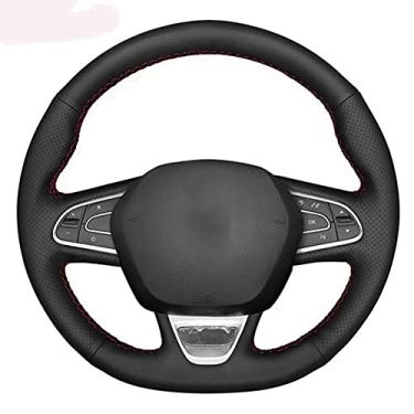 Imagem de TPHJRM Capa de volante de carro DIY couro artificial, apto para Renault Kadjar Koleos Megane Talisman Scenic Espace 2015-2019