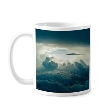 Imagem de Grey Sky White Clouds Art Deco presente caneca moderna cerâmica xícara de café porcelana louça