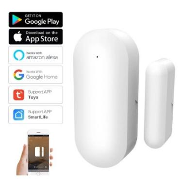 Imagem de Sensor De Portas Janelas Wifi Alexa Google SmartLife Tuya