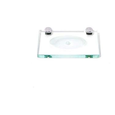 Imagem de Saboneteira em Vidro Incolor Lapidado - Aquabox - 14cmx9cmx8mm