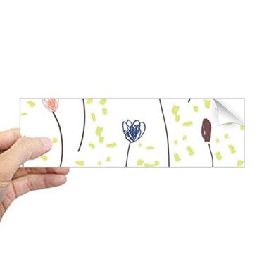 Imagem de DIYthinker Adesivo retangular de flores selvagens, arte abstrata, para-choque, decalque para janela