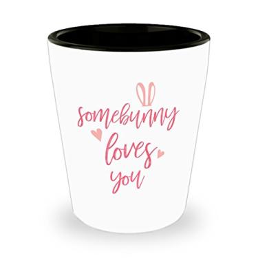 Imagem de Copos Somebunny Loves You Shot – ideia de presente de Dia dos Namorados para namorado/namorada/marido/esposa/mãe/pai