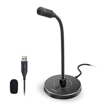Imagem de CMTECK Microfone de computador USB G009, microfone de mesa com cancelamento de ruído para PC/laptop para conversas online, estúdio em casa, podcasts, jogos, Skype, YouTube com função