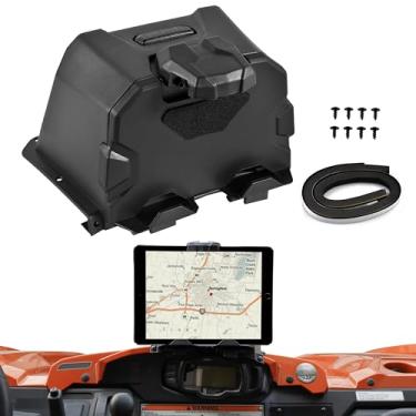 Imagem de POKIAUTO Suporte de dispositivo eletrônico para Yamaha Viking, suporte ajustável para tablet navegador GPS com caixa de armazenamento para acessórios Yamaha Viking/Viking VI 2014-2024