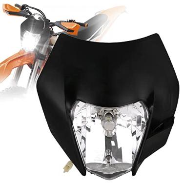 Imagem de AnXin Farol de bicicleta universal para SX SXF XC XCW EXC XCF CRF YZF KLX RMZ TX 50 85 125 150 250 300 350 450 500 525 Enduro Supermoto Preto