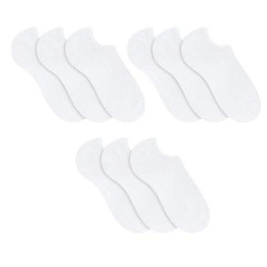 Imagem de 9 Pares De Meias Sapatilha Esportiva Sport Selene Com Punho Elástico, 