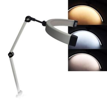 Imagem de Luminaria Estetica Mesa Suporte 3 Tons Ajustavel Meia Lua Spa Dentista