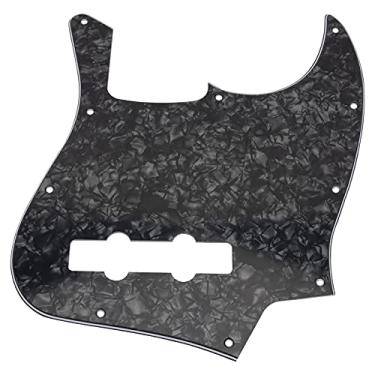 Imagem de 1 peça Yootones 10 Hole Jazz Bass J Bass Pickguard compatível com os EUA/Mexican Fender Jazz Bass (3Ply Black Pearl)
