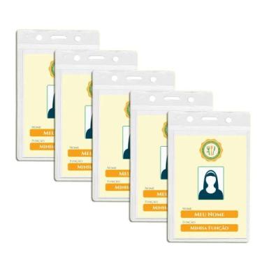Imagem de Crachá Identificador Pvc Sem Presilha 100X70Mm Kit 5 - ACP