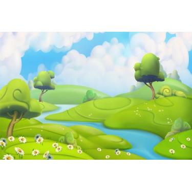 Imagem de Painel de Lona Cenário Primavera Floresta e Rio - Fabrika de Festa, 30