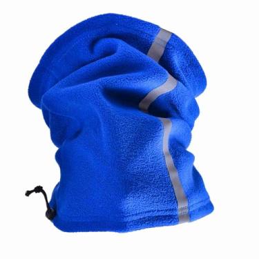 Imagem de Polaina de Pescoço à Prova de Vento, Aquecedor de Pescoço de lã de Inverno Reflexivo Polaina de Pescoço Esqui Respirável Sol à Prova de (Azul)