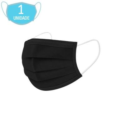 Imagem de Máscara Preta Facial Para Proteção E Higiene De Rosto 1 Un - Máscara D