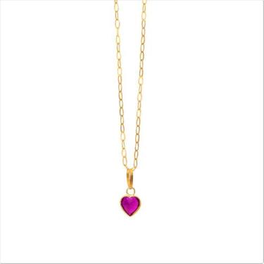 Imagem de Cordão Feminino Bailarina Ouro 18 K 750 Pingente Coração - Infinitty, 